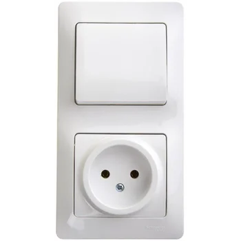 Блок комбинированный Glossa (розетка + 1-кл. выкл.) бел. SE GSL000160