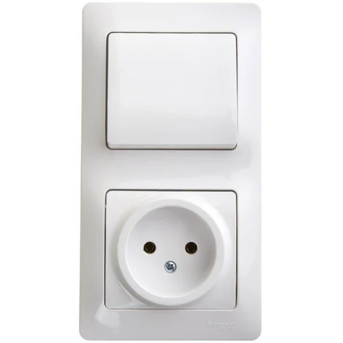 Блок комбинированный Glossa (розетка + 1-кл. выкл.) бел. SE GSL000160