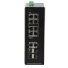 Промышленный управляемый PoE коммутатор L2+, 8 порта GE PoE 240W + 2 порта uplink GE SFP