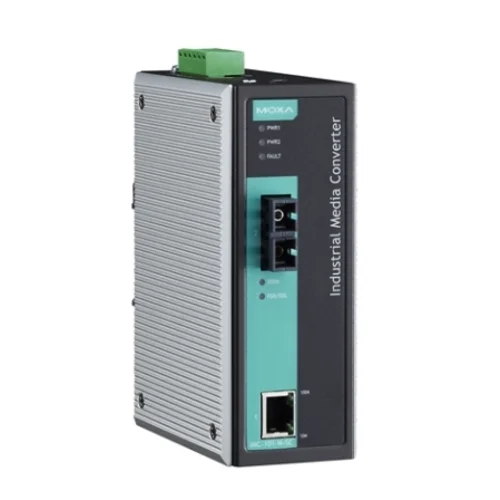 Медиаконвертер Ethernet 10/100BaseTX в 100BaseFX (одномодовое оптоволокно) в металлическом корпусе MOXA