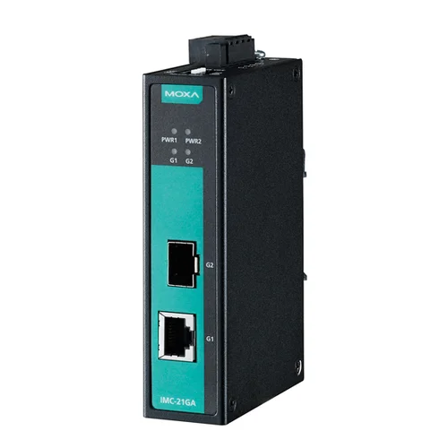 IMC-21GA Медиаконвертер Gigabit Ethernet 10/100/1000BaseTX в 100/1000BaseSFP в металлическом корпусе MOXA