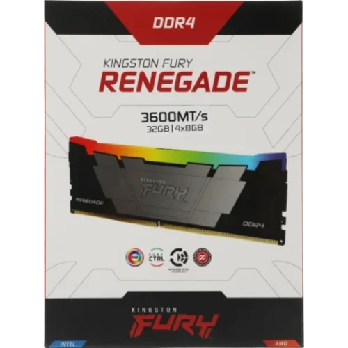 Память DDR4 4x8GB 3600MHz Kingston KF436C16RB2AK4/32 Fury Renegade RGB RTL Gaming PC4-28800 CL16