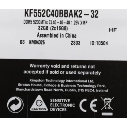 Память DDR5 2x16Gb 5200MHz Kingston KF552C40BBAK2-32 Fury Beast RGB RTL Gaming PC5-41600 CL40