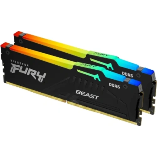 Память DDR5 2x16GB 6400MHz Kingston KF564C32BBEAK2-32 Fury Beast RGB RTL Gaming PC5-51200