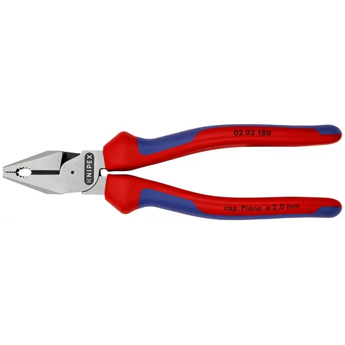 Плоскогубцы комб. особ. мощн., рез: провол. твёрд. d 2.5 мм, роял. струна d 2 мм, кабель d 11.5 мм, L-180 мм, чёрн., 2-к ручки KN-0202180