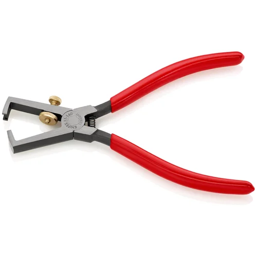 Стриппер для одно/много/тонкожил. кабеля, зачистка: d 5 мм (10 мм², AWG 7), пружина, L-160 мм, c регулировкой, чёрн., 1-к ручки KN-1101160