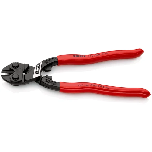 KNIPEX CoBolt® болторез, L-200 мм, рез: провол. мягк. d 6 мм, ср. d 5.2 мм, тв. d 4 мм, роял. струна d 3.6 мм, чёрн., 1-к ручки KN-7101200