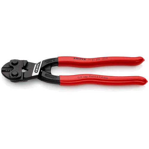 KNIPEX CoBolt® болторез, L-200 мм, рез: провол. мягк. d 6 мм, ср. d 5.2 мм, тв. d 4 мм, роял. струна d 3.6 мм, чёрн., 1-к ручки KN-7101200