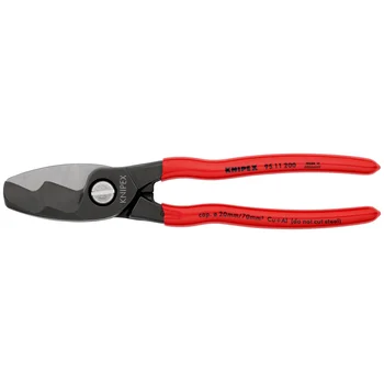 Кабелерез с двойными режущими кромками, рез: кабель d 20 мм (70 мм², AWG 2/0), L-200 мм, чёрн., 1-к ручки KN-9511200