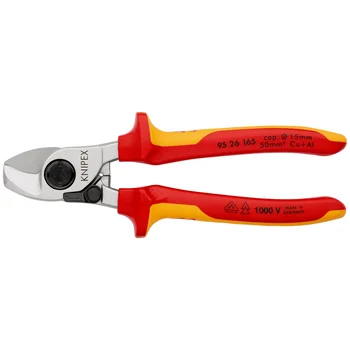 Кабелерез VDE, пружина, рез: кабель d 15 мм (50 мм², AWG 1/0), L-165 мм, хром, 2-к ручки KN-9526165