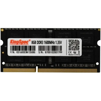 Память DDR3L 8GB 1600MHz Kingspec KS1600D3N13508G RTL PC3L-12800 CL11 SO-DIMM 204-pin 1.35В