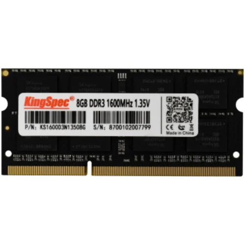 Память DDR3L 8GB 1600MHz Kingspec KS1600D3N13508G RTL PC3L-12800 CL11 SO-DIMM 204-pin 1.35В