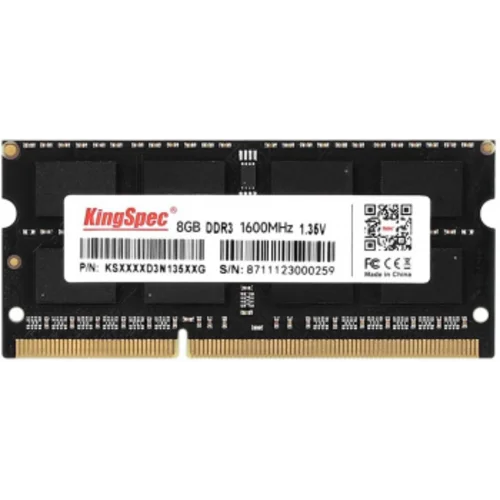 Память DDR3L 8GB 1600MHz Kingspec KS1600D3N13508G RTL PC3L-12800 CL11 SO-DIMM 204-pin 1.35В