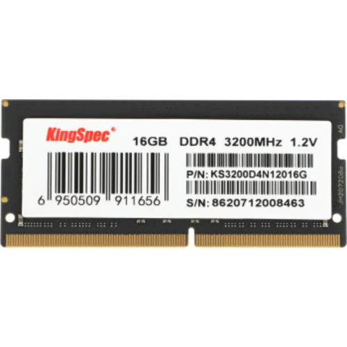 Память DDR4 16GB 3200MHz Kingspec KS3200D4N12016G RTL PC4-25600 CL17 SO-DIMM 260-pin 1.2В