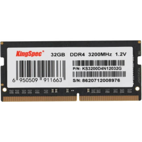 Память DDR4 32GB 3200MHz Kingspec KS3200D4N12032G RTL PC4-25600 SO-DIMM 260-pin 1.35В dual rank Ret