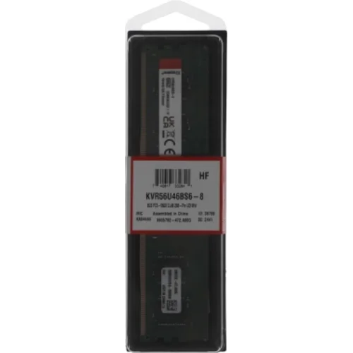 Память DDR5 8GB 5600MHz Kingston KVR56U46BS6-8 Valueram RTL PC5-44800 CL46 DIMM 288-pin 1.1В
