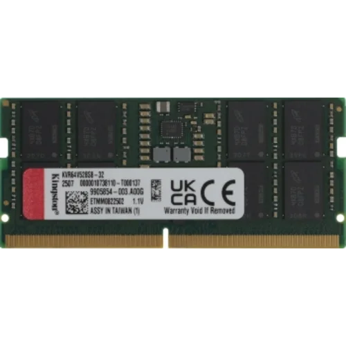 Память DDR5 32GB 6400MHz Kingston KVR64V52BS8-32 Valueram RTL PC5-51200 CL52 SO-DIMM 262-pin 1.1В