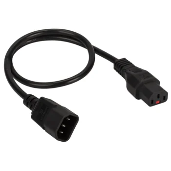 Шнур питания Lanmaster LAN-PP13/14-0.5-BK C13-С14 проводник.:3x0.75мм2 0.5м 220В черный