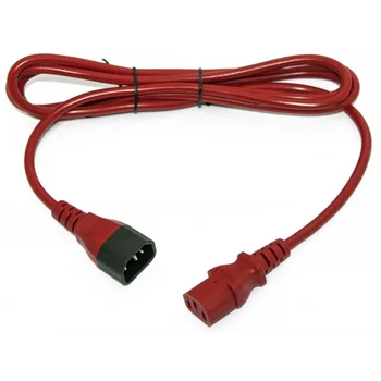 Шнур питания Lanmaster LAN-PP13/14-1.0-RD C13-С14 проводник.:3x0.75мм2 1м 220В 10А (упак.:1шт) красный