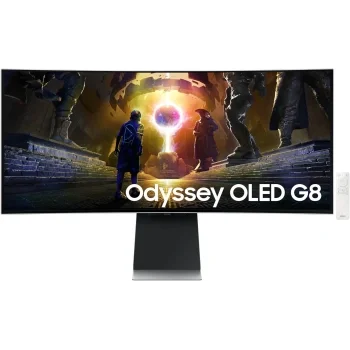 Монитор Samsung 34" S34DG852SMXUE серебристый OLED LED 21:9 M/M полуматовая HAS 250cd 178гр/178гр 34