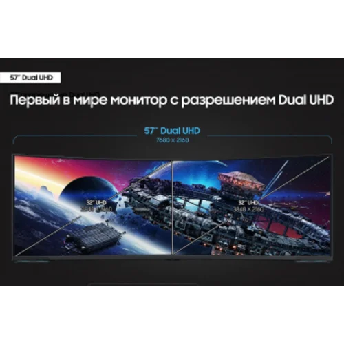 Монитор Samsung 57" Odyssey Neo G9 S57CG952NI черный VA LED 32:9 HDMI полуматовая HAS Piv 420cd 178г