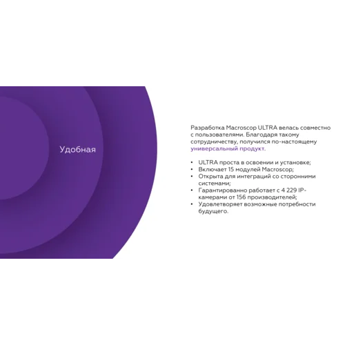 Программное обеспечение MACROSCOP ULTRA, лицензия на работу с 1-й IP камерой