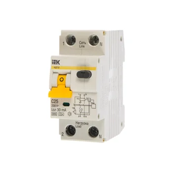 Выключатель автоматический дифференциального тока 2п (1P+N) C 25А 30мА тип A 6кА АВДТ-32 IEK MAD22-5