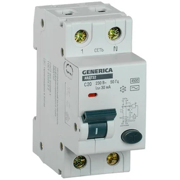Выключатель автоматический дифференциального тока C20 30мА АВДТ 32 GENERICA MAD25-5-020-C-30