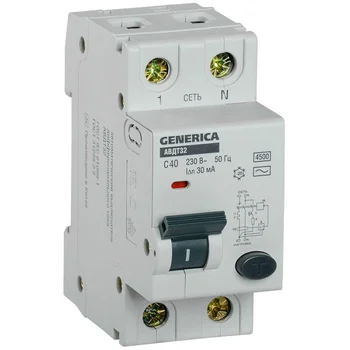Выключатель автоматический дифференциального тока C40 30мА АВДТ 32 GENERICA MAD25-5-040-C-30
