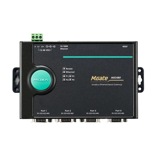 Преобразователь MGate MB3480 4-портовый преобразователь Modbus RTU/ASCII (RS-232/422/485) в Modbus TCP