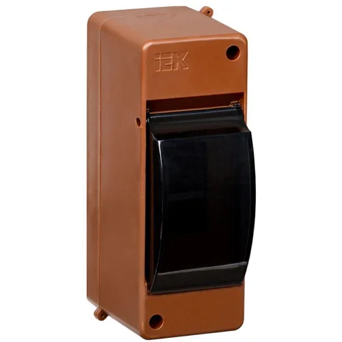 Корпус ОП КМПн 2/2 Krepta 3 IP30 для 2-х авт. выкл. прозр. крышка пластик. дуб IEK MKP42-N-02-30-20-