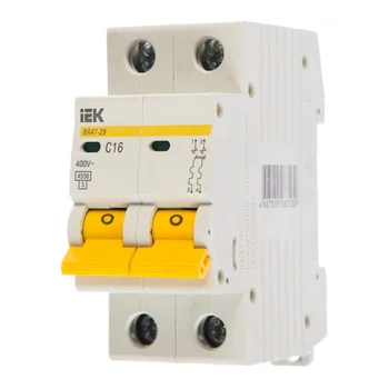 Выключатель автоматический модульный 2п C 16А 4.5кА ВА47-29 IEK MVA20-2-016-C