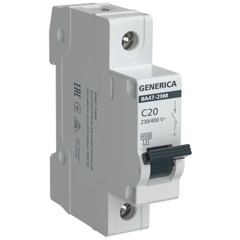 Выключатель автоматический модульный 1п C 20А 4.5кА ВА47-29М GENERICA MVA21-1-020-C-G