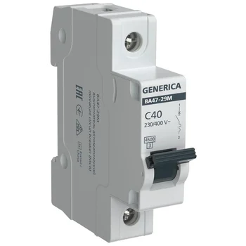Выключатель автоматический модульный 1п C 40А 4.5кА ВА47-29М GENERICA MVA21-1-040-C-G