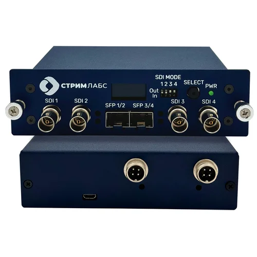 Четырехканальный конвертер 3G-SDI для передачи видео Stream Labs MediaXOptic
