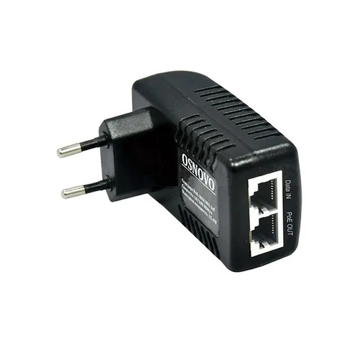 Инжектор POE Osnovo Midspan-1/151GA, 1x10/100/1000Mbps, 802.3af, PoE бюджет 15Вт