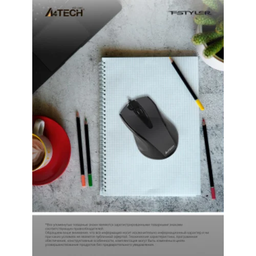 Мышь A4Tech V-Track Padless N-500FS черный оптическая (1200dpi) silent USB (3but)