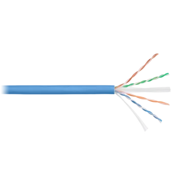 Кабель NIKOLAN U/UTP 4 пары, Кат.6a, одножильный, BC (чистая медь), 23AWG (0,57мм), внутренний, LSZH нг(А)-HFLTx, голубой, 500м