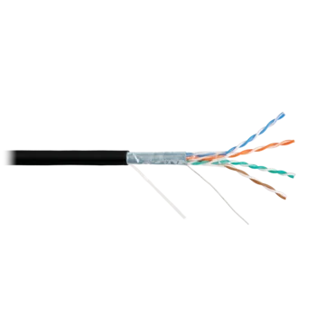 Кабель F/UTP 4 пары, Кат.5e, одножильный, медный, 0,50мм, внутр./внеш., LSZH -40С , черный, 305м