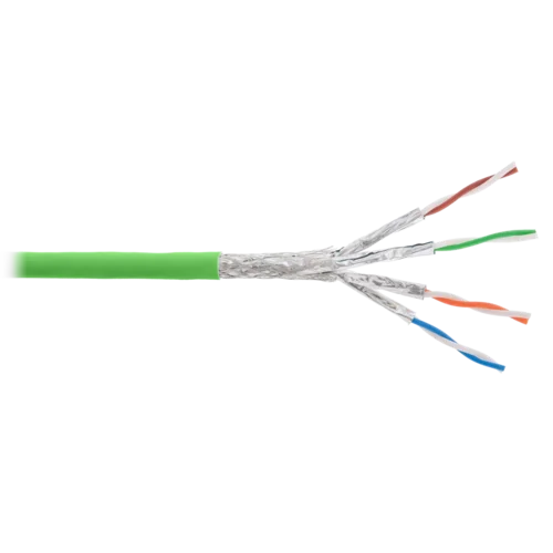 Кабель NIKOLAN S/FTP 4 пары, Кат.7 (Класс F), тест по ISO/IEC, 600МГц, одножильный, BC (чистая медь), 23AWG (0,56мм), внутренний, LSZH нг(А)-HFLTx, са