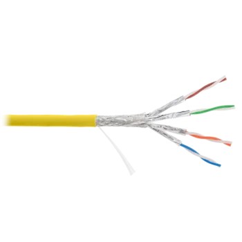 Кабель NIKOLAN S/FTP 4 пары, Кат.7а (Класс Fа), тест по ISO/IEC, 1000МГц, одножильный, BC (чистая медь), 23AWG (0,58мм), внутренний, LSZH нг(А)-HFLTx,