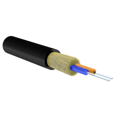 Кабель волоконно-оптический, 2 волокна, многомодовый 50/125мкм, стандарта OM3, распределительный, с плотным буфером, LSZH -40C нг(A)-HFLTx, черный