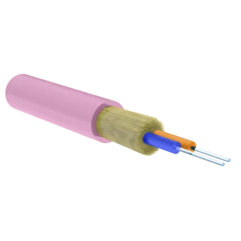 Кабель волоконно-оптический, 2 волокна, многомодовый 50/125мкм, стандарта OM4, распределительный, с плотным буфером, LSZH -40C нг(A)-HFLTx, маджента