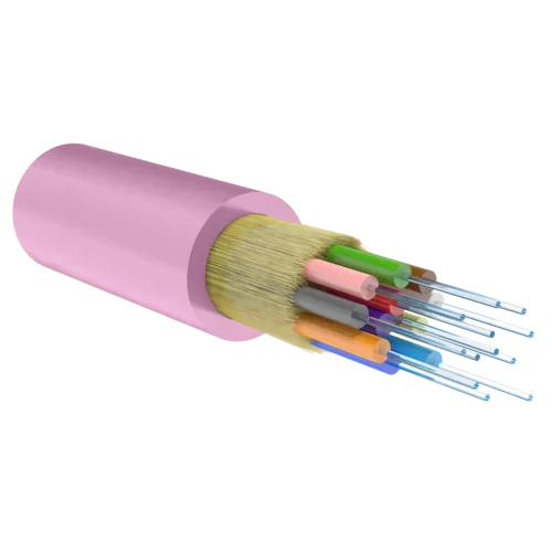 Кабель волоконно-оптический, 12 волокон, многомодовый 50/125мкм, стандарта OM4, распределительный, с плотным буфером, LSZH -40C нг(A)-HFLTx, маджента