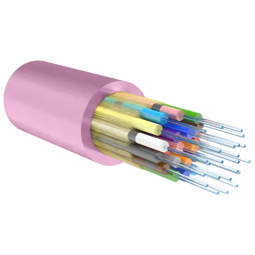 Кабель волоконно-оптический, 24 волокна, многомодовый 50/125мкм, стандарта OM4, распределительный, с плотным буфером, LSZH -40C нг(A)-HFLTx, маджента