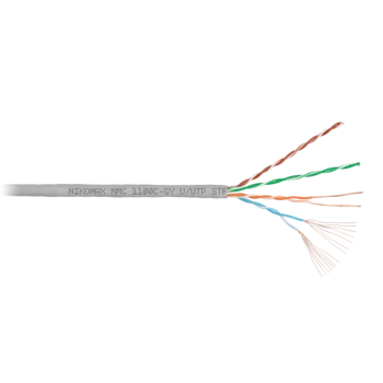Кабель NIKOMAX U/UTP 4 пары, Кат.5e (Класс D), 100МГц, многожильный, BC (чистая медь), 24AWG (7х0,2мм), полимерный материал нг(A)-HF, внутренний, серы