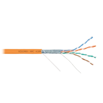 Кабель NIKOMAX F/UTP 4 пары, Кат.5e (Класс D), тест по ISO/IEC, 100МГц, одножильный, BC (чистая медь), 24AWG (0,51мм), полимерный материал нг(А)-HF, в