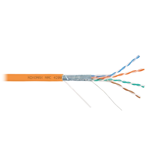Кабель NIKOMAX F/UTP 4 пары, Кат.5e (Класс D), тест по ISO/IEC, 100МГц, одножильный, BC (чистая медь), 24AWG (0,51мм), полимерный материал нг(А)-HF, в