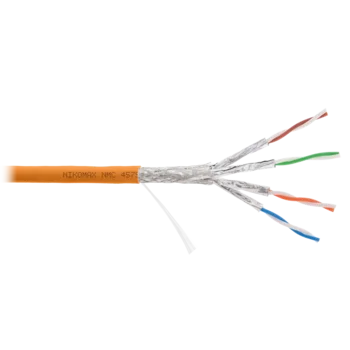 Кабель NIKOMAX S/FTP 4 пары, Кат.7a (Класс Fa), тест по ISO/IEC, 1000МГц, одножильный, BC (чистая медь), 23AWG (0,58мм), полимерный материал нг(А)-HF,