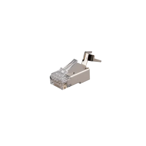 Коннектор под витую пару, экранированный, категории 6a, универсальные ножи, с хвостовиком, 8P8C, 100 шт.